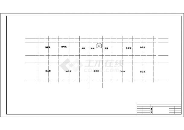张家口市第一中学6层框架结构办公楼全套建筑设计CAD图纸-图一