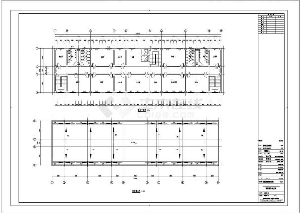 沧州市金盛路某公司5530平米8层框架结构办公楼建筑设计CAD图纸-图二