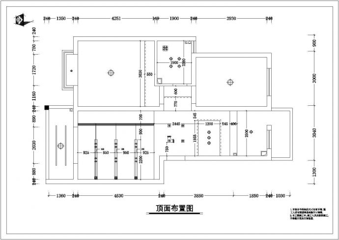 某精美样板房装修设计参考CAD图_图1