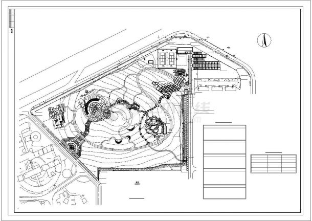 某彩田公园园林环境CAD设计施工图（内含设计说明+效果图）-图一