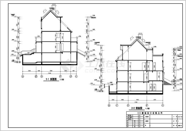 长春市和春路某社区4层框架结构别墅住宅楼建筑+结构设计CAD图纸-图一