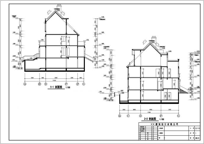 长春市和春路某社区4层框架结构别墅住宅楼建筑+结构设计CAD图纸_图1