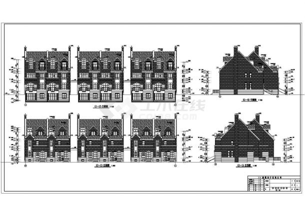 长春市和春路某社区4层框架结构别墅住宅楼建筑+结构设计CAD图纸-图二