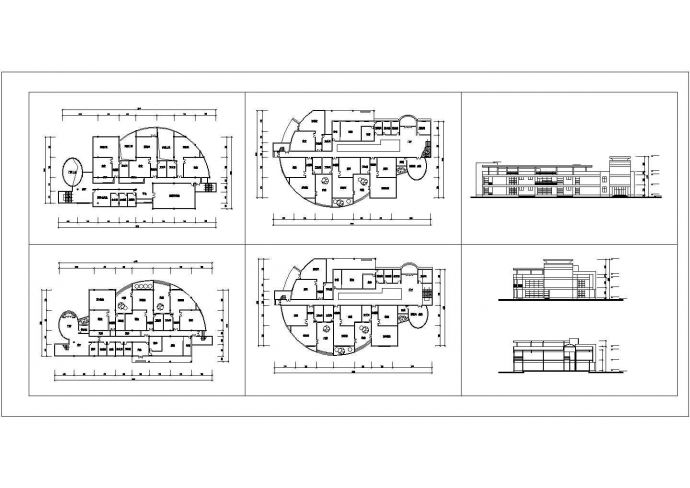 阜阳幼儿园二层教学楼建筑设计施工cad图，共六张_图1