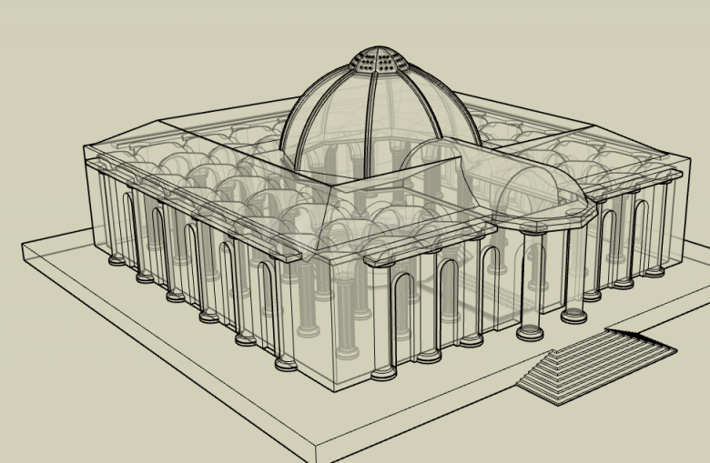 透明外国古典建筑su模型-图二