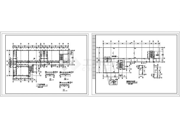 2846平方米四层幼儿园教学楼设计施工cad图，共十一张-图二