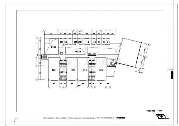 3180平方米小太阳幼儿园规划设计建筑施工cad图，共四张-图二