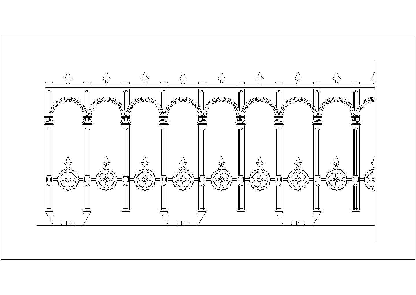 某铁艺栏杆花纹设计参考图