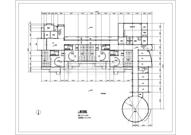 2763平方米幼儿园教学楼建筑设计施工cad图，共四张-图一