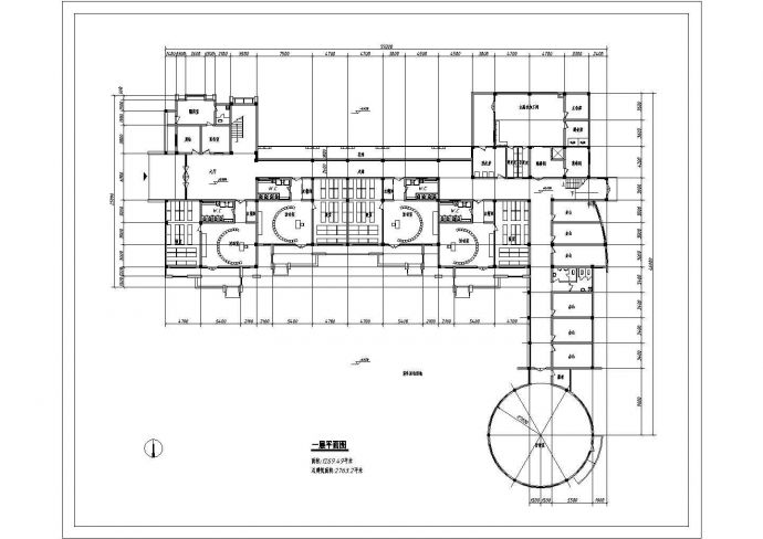 2763平方米幼儿园教学楼建筑设计施工cad图，共四张_图1