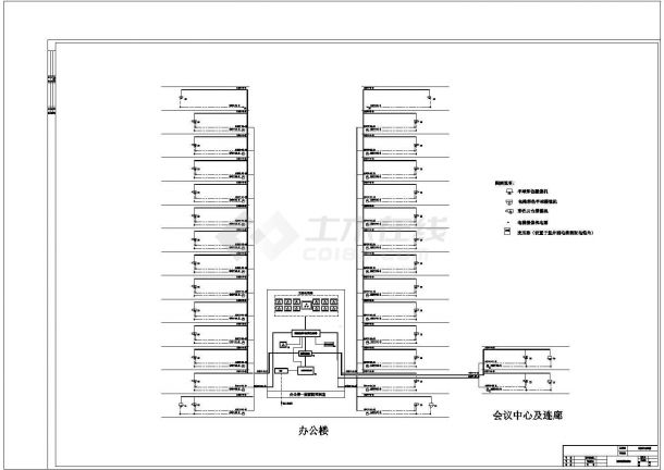 某办公楼闭路电视监控CAD系统图-图一