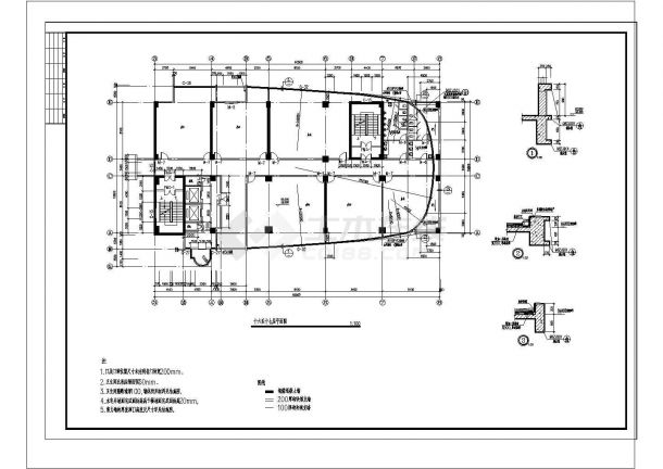 -1+17层L型办公楼建筑施工图，含设计说明-图一