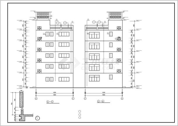 某地区城市中心大堡小学建筑完整设计CAD资料-图二