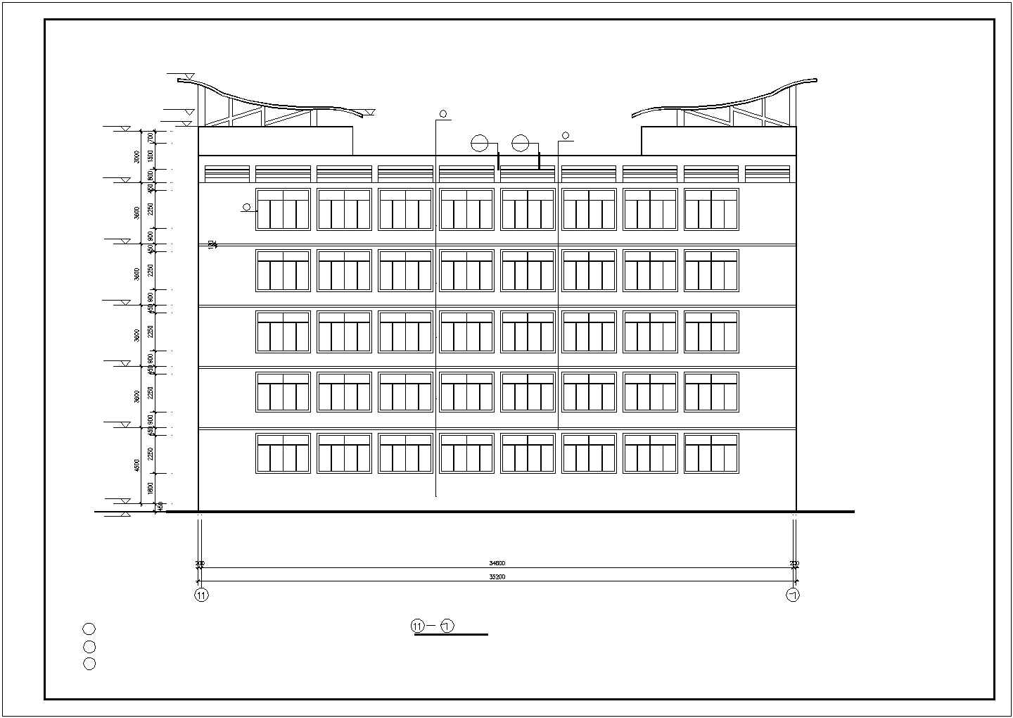 某地区城市中心大堡小学建筑完整设计CAD资料