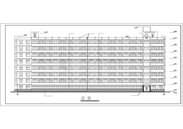 某地区市郊农业大学学生公寓建筑完整设计CAD资料-图二