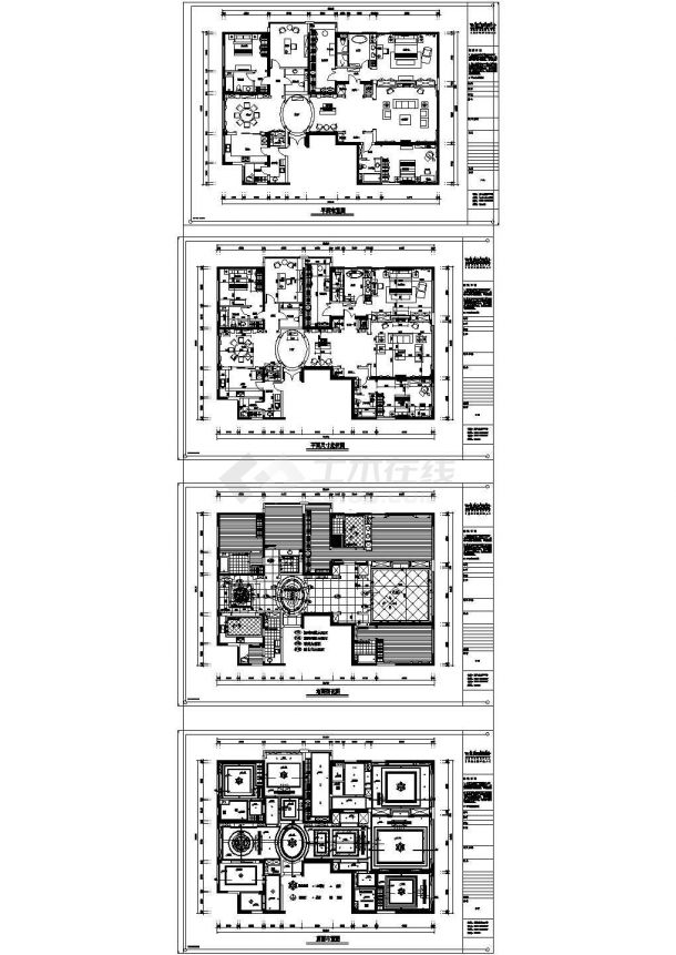 某北京西山大平层公寓6室3厅5卫300㎡CAD建筑设计完整全套平面施工图纸（内含设计说明+效果图）-图二