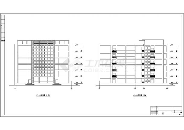 某地区市郊大学教学楼建筑完整设计CAD资料-图二