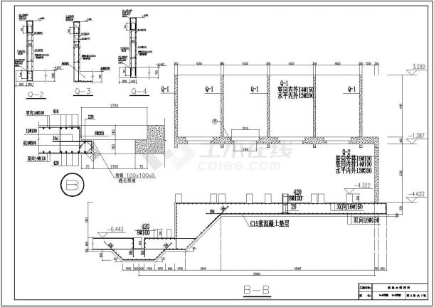 某地区混凝土搅拌站土建基础施工设计参考CAD图纸-图一