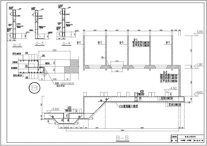 某地区混凝土搅拌站土建基础施工设计参考CAD图纸_图1