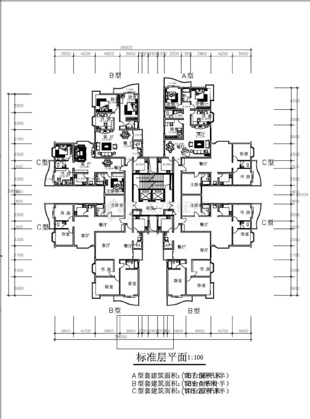 某地经典住宅楼结构设计图-图一