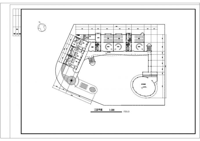 9班：长60米 宽54米 4层幼儿园建筑方案设计图【各层平面 4立1剖】_图1