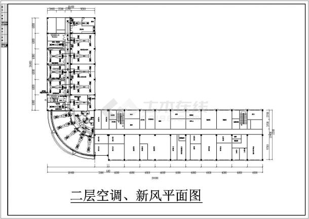 制药厂三层办公大楼空调系统设计cad施工图-图一