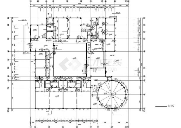 三层框架结构幼儿园建筑结构设计施工cad图，共二十六张-图二