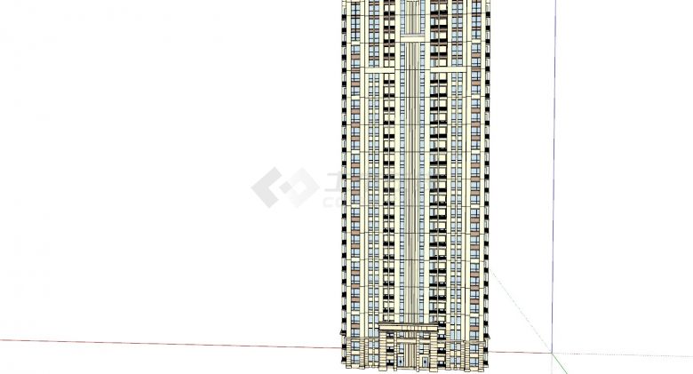 西安鱼化寨高层住宅su模型-图二