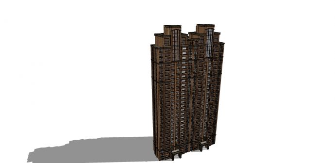 高层欧式高窗住宅建筑su模型_图1