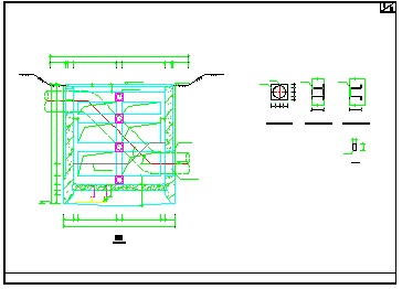南京某水厂输水管道过路顶管沉井设计cad施工图纸-图二