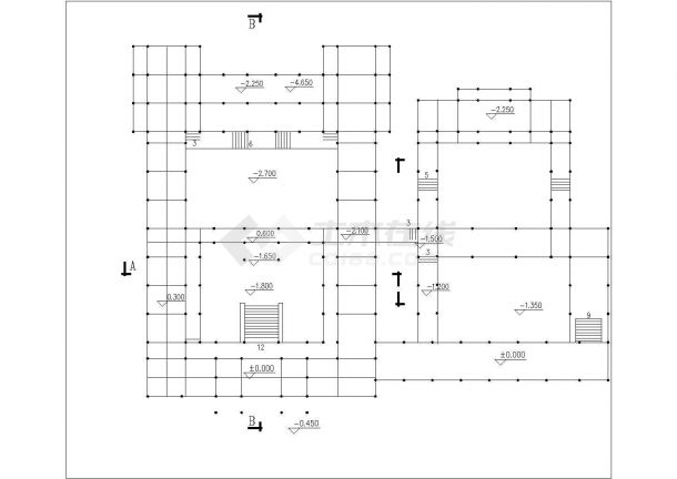 某仿古建筑古风茶室设计cad建筑施工图（标注详细）-图二