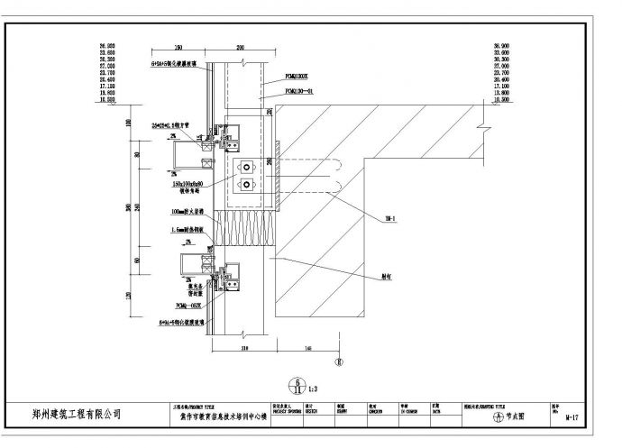 某外装幕墙施工参考CAD详图_图1