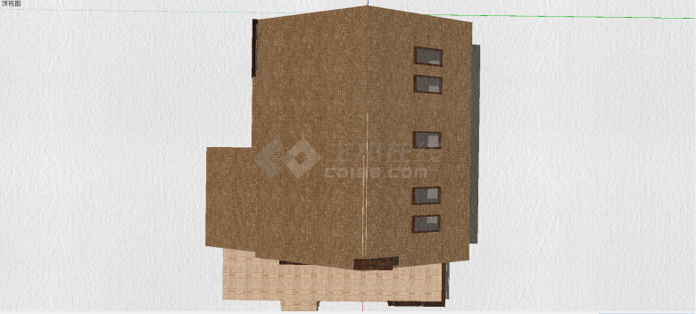 美式简单砖砌平房su模型-图二
