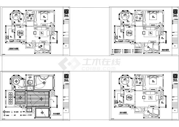 某上海小区3室2厅1卫100㎡CAD建筑设计完整全套平面施工图纸（含各模块平立面图和效果图）-图二