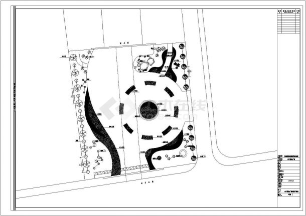 某城市休闲型生肖广场绿化规划设计cad施工总平面图（含多个广场规划设计）-图一
