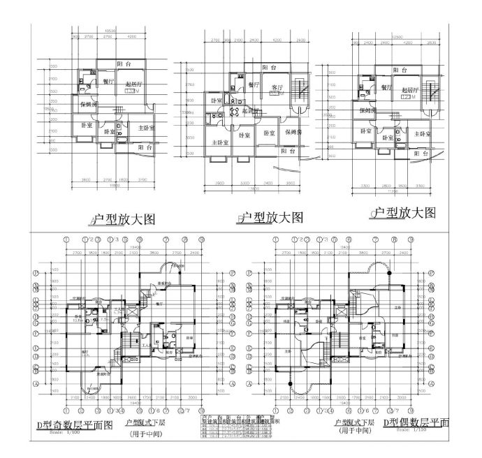 某地复式住宅楼户型设计图_图1