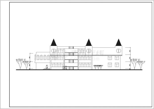3层3900平米幼儿园建筑设计CAD方案图-图二