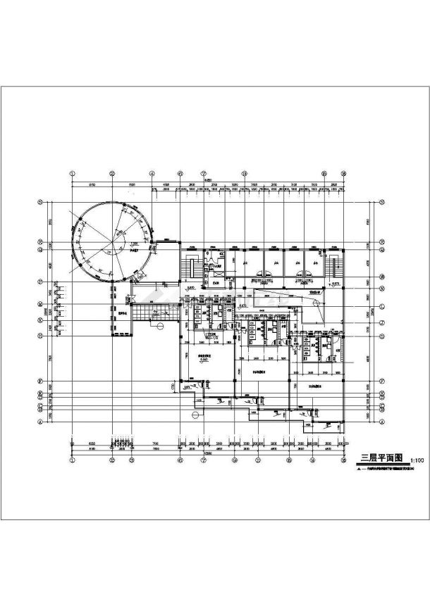 花园小区幼儿园三层教学楼规划设计建筑施工cad图，共十二张-图二