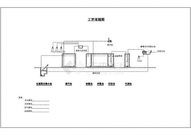 含油废水工艺流程cad图纸-图一