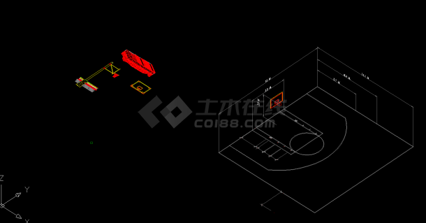 某篮球场规划设计cad施工详图（含3D设计）-图二