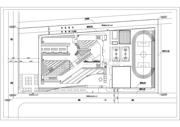 希望小学教学楼平面设计建筑施工cad图纸-图一