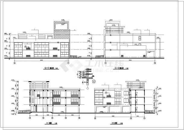 沭阳幼儿园三层教学楼设计建筑施工cad图纸，共七张-图二