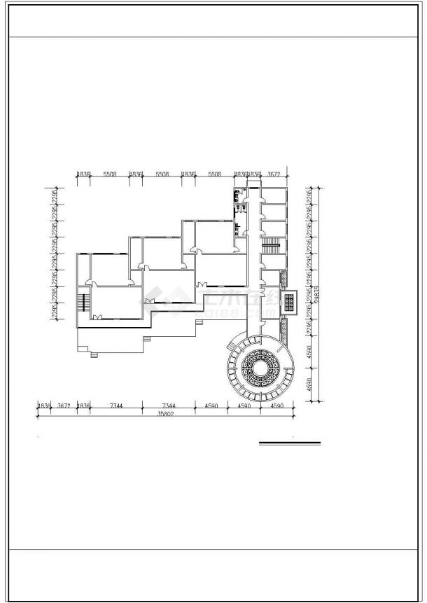 阜阳幼儿园二层教学楼规划设计建筑施工cad图，共三张-图一
