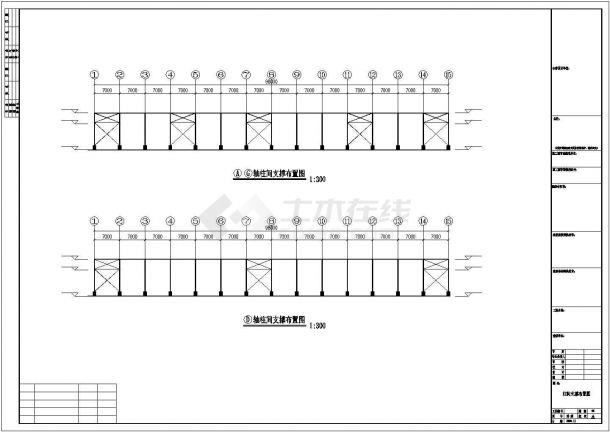 舟山市某海鲜加工厂单层钢框架结构车间全套建筑设计CAD图纸-图一