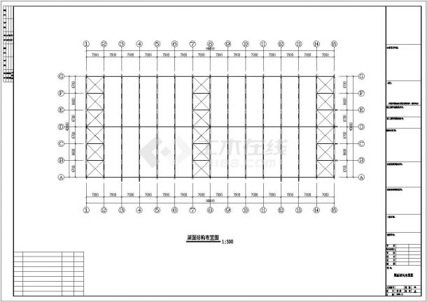 舟山市某海鲜加工厂单层钢框架结构车间全套建筑设计CAD图纸-图二