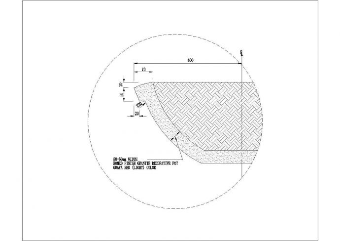 某圆形景观花坛规划设计cad建筑施工详图_图1