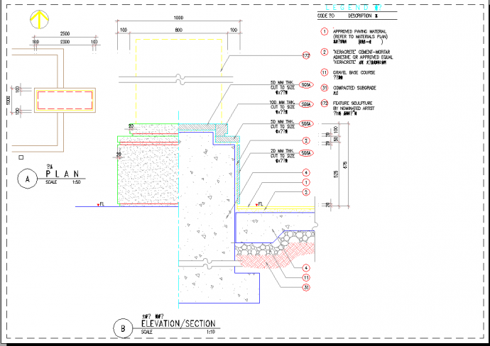 某园林广场花池设计cad施工详图（英文标注）_图1