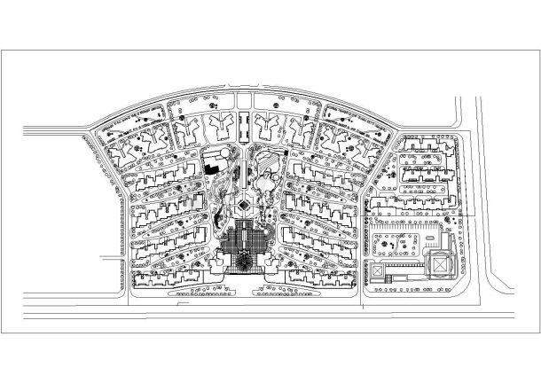 某高档住宅区中央花园规划设计cad总平面施工图-图一