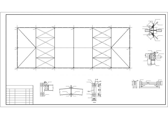 义乌市某现代化工厂顶层门式钢架的钢框架生产厂房结构设计CAD图纸_图1