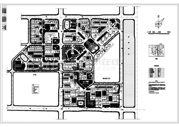 响塘寨住宅区详细规划设计cad总平面施工图（含经济技术指标）-图一